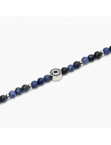 Mabina Gioielli | Beniamino | Bracciale in argento 925‰ con sodalite blu e zirconi neri | 533806