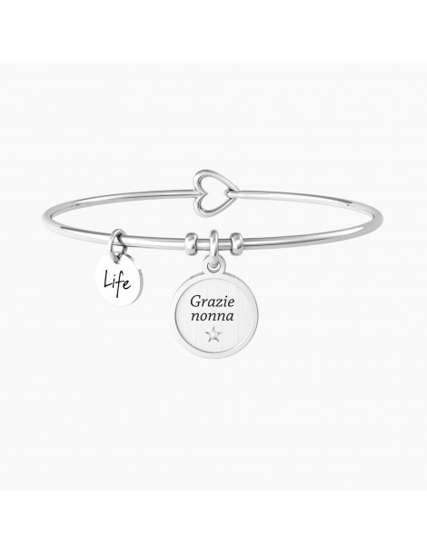 Kidult | Grazie Nonna | Bracciale in acciaio rigido con ciondolo | 732229