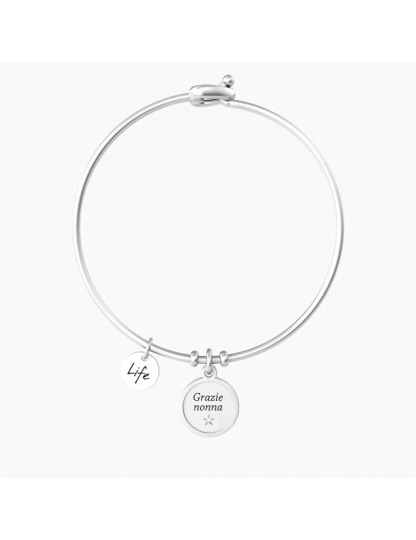 Kidult | Grazie Nonna | Bracciale in acciaio rigido con ciondolo | 732229