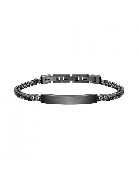 Sector | Basic | Bracciale in acciaio PVD nero con targhetta | SZS81