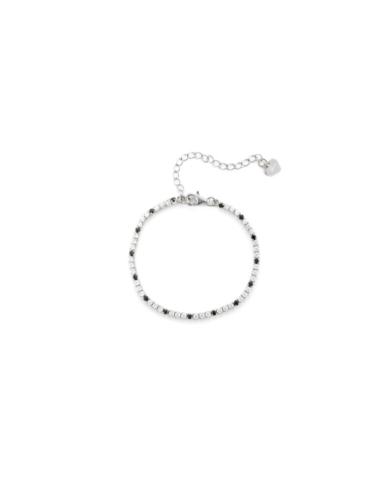 4US Paciotti | Bracciale in argento 925‰ con zirconi bianchi e neri | 4UBR5815W