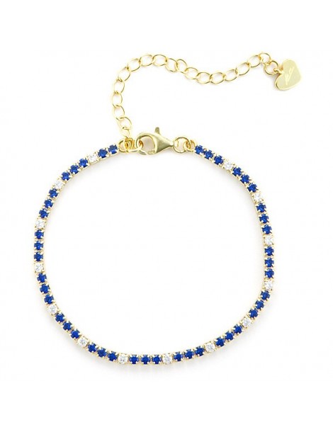 4US Paciotti | Bracciale in argento 925‰ dorato con zirconi bianchi e blu | 4UBR5820W