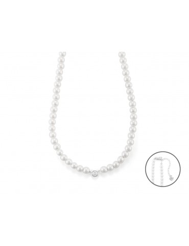 4US Paciotti | Collana in argento 925‰ con perle sintetiche e zircone bianco | 4UCL6092W