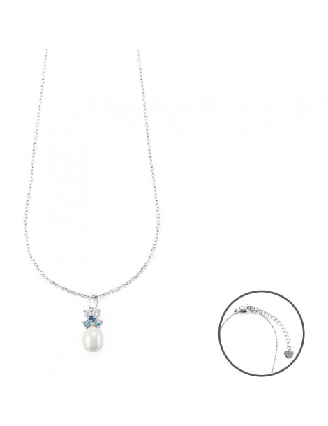 4US Paciotti | Collana in argento 925‰ con perla sintetica e zirconi | 4UCL6103W