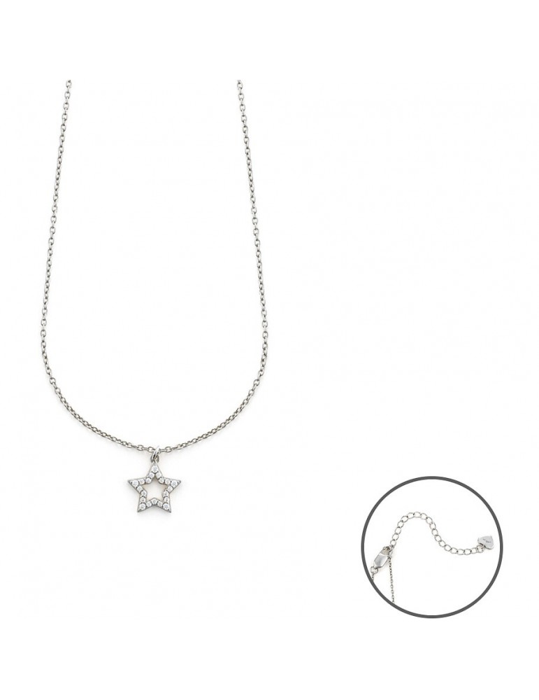 4US Paciotti | Collana in argento 925‰ con stella e zirconi bianchi | 4UCL5759W