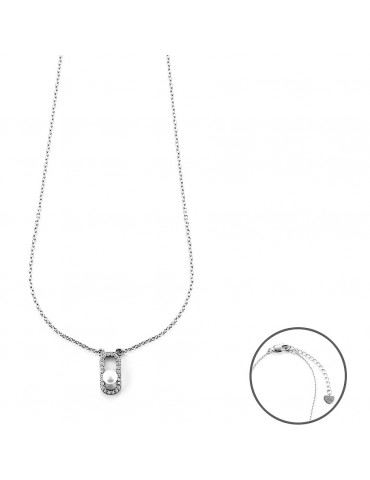 4US Paciotti | Collana in argento 925‰ con perla sintetica zirconi bianchi | 4UCL6098W