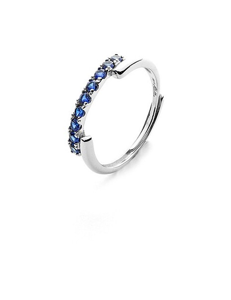 4US Paciotti | Anello in argento 925‰ con zirconi blu | 4UAN5809W