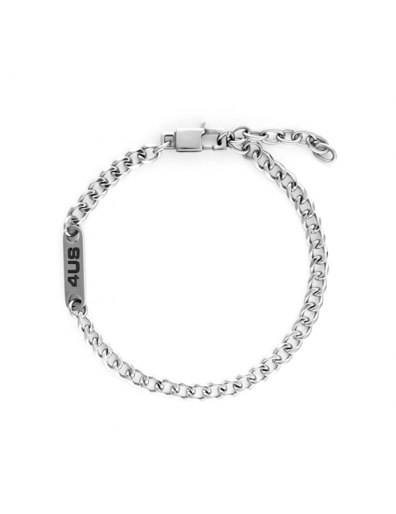 4US Paciotti | Bracciale in acciaio con targhetta | 4UBR6140