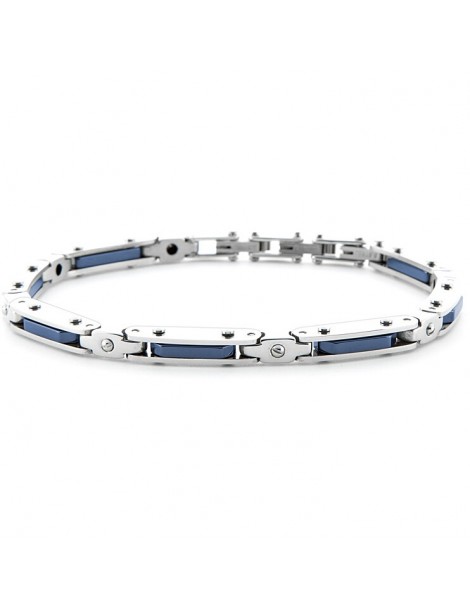 4US Paciotti | Bracciale in acciaio con con ceramica blu | 4UBR6190