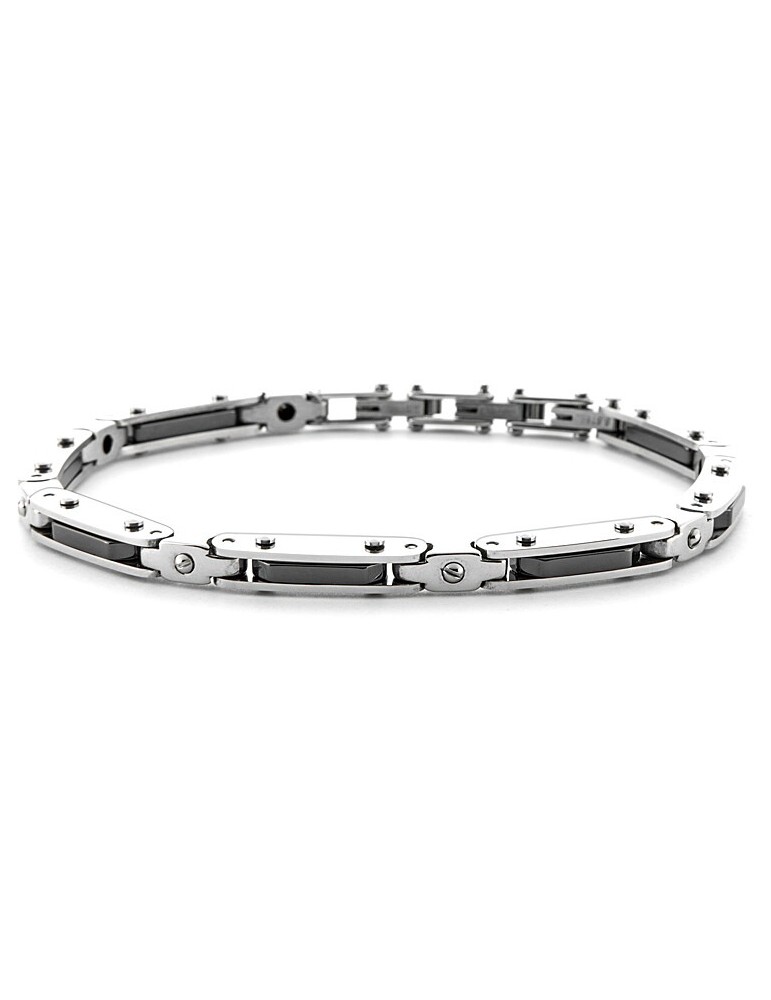 4US Paciotti | Bracciale in acciaio con ceramica nera | 4UBR6189