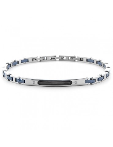 4US Paciotti | Bracciale in acciaio con ceramica blu | 4UBR6166