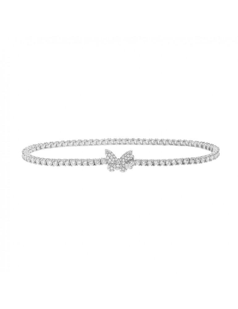 Comete gioielli | Farfalle | Bracciale tennis In Argento 925% con farfalla e zirconi bianchi | BRA 165