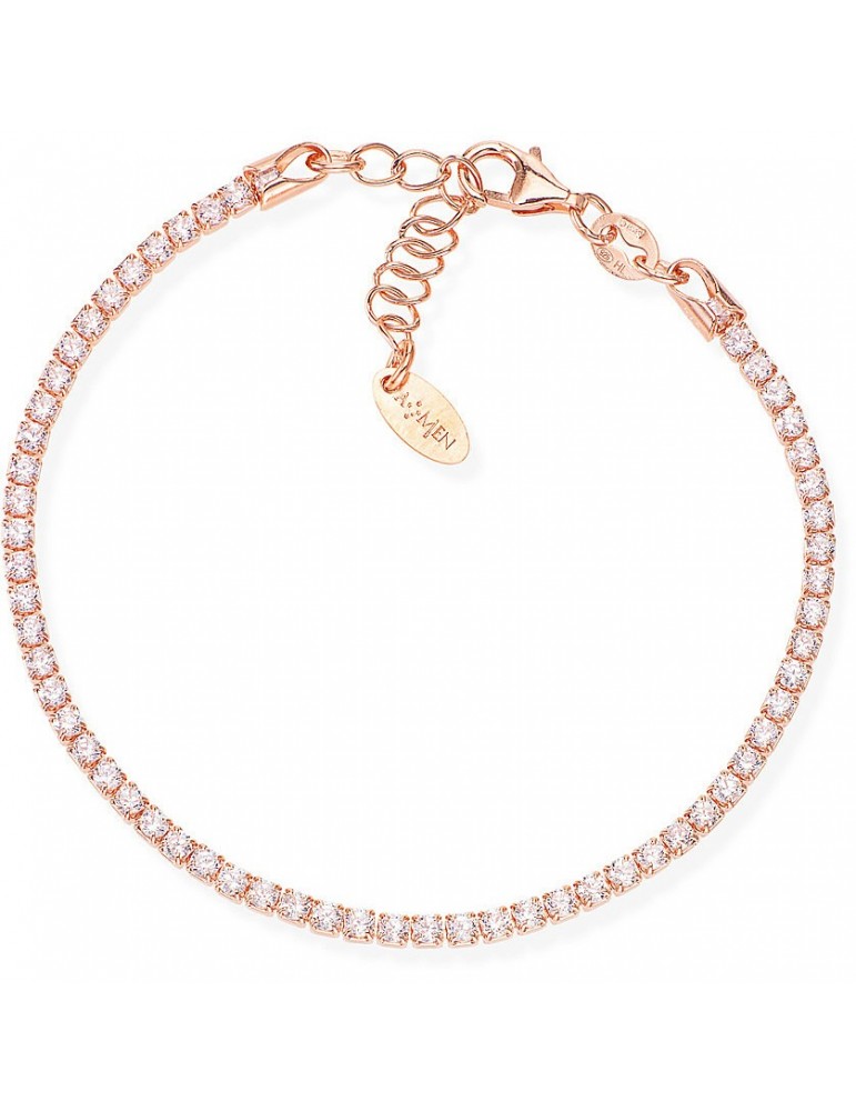 Amen | Tennis | Bracciale tennis in argento 925‰ rosato con zirconi bianchi | BTRB16