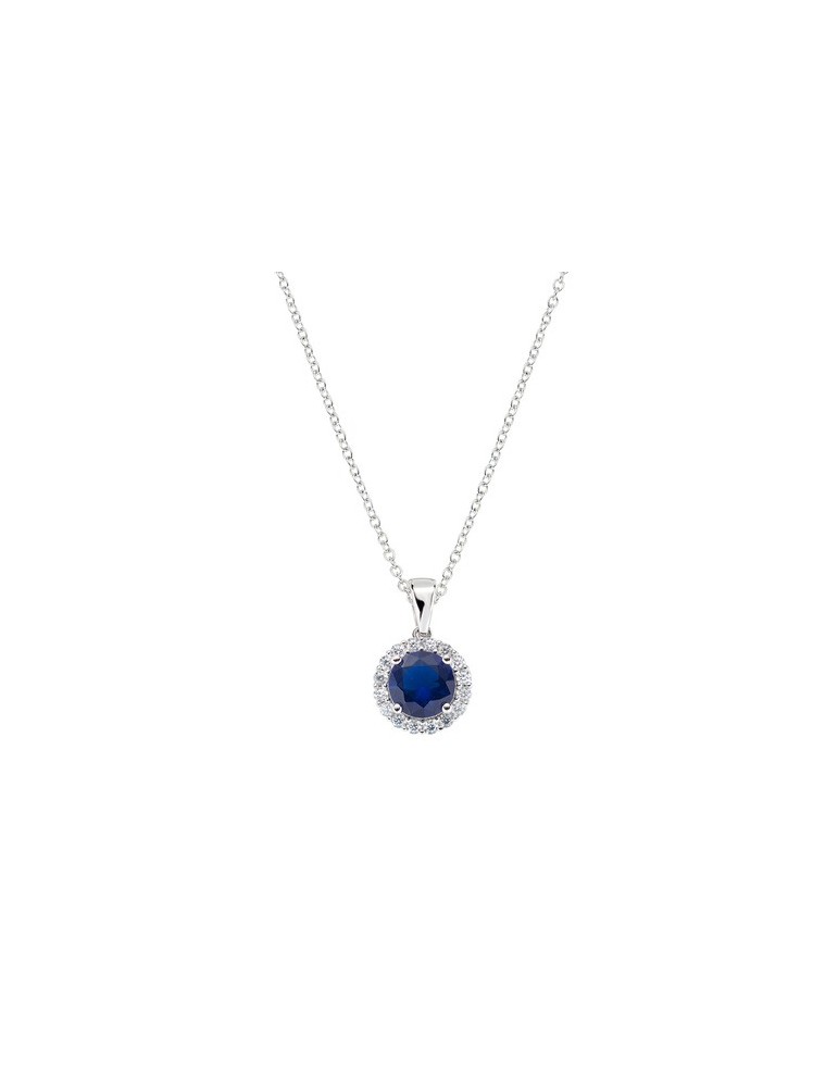 Amen | Diamond | Collana in argento 925‰ con zircone blu e zirconi bianchi | CLLUBOBBBLZ