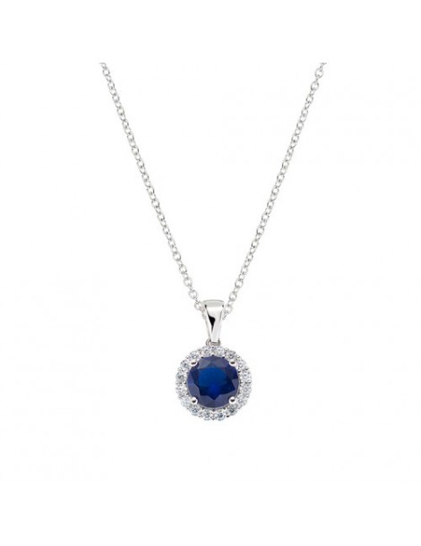 Amen | Diamond | Collana in argento 925‰ con zircone blu e zirconi bianchi | CLLUBOBBBLZ