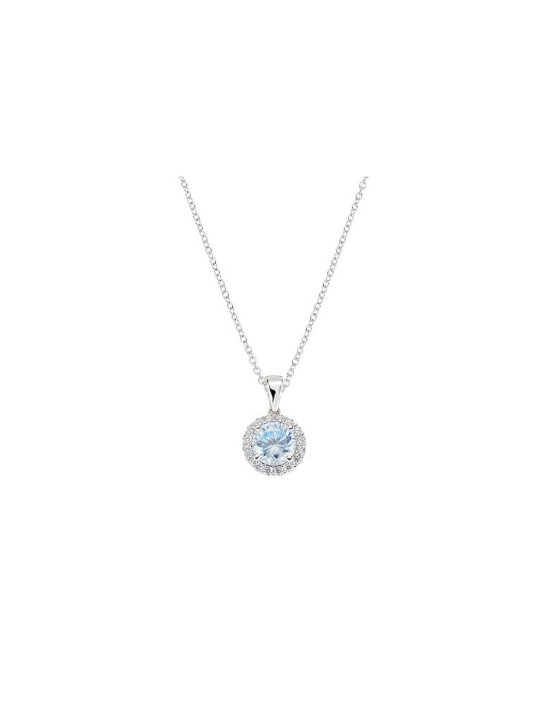 Amen | Diamond | Collana in argento 925‰ con zircone azzurro e zirconi bianchi | CLLUBOBBACZ