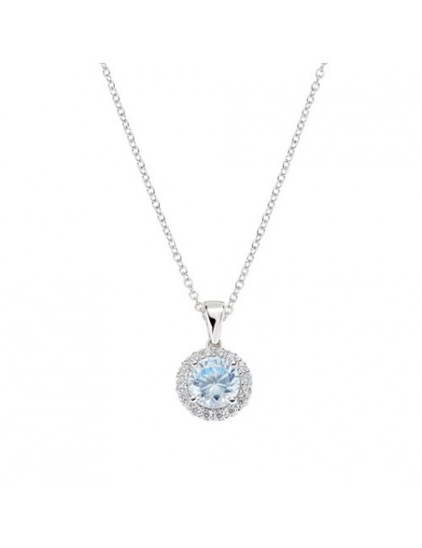 Amen | Diamond | Collana in argento 925‰ con zircone azzurro e zirconi bianchi | CLLUBOBBACZ