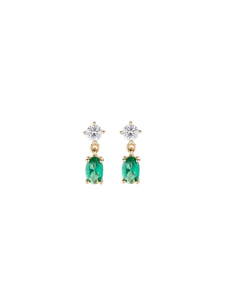 Amen | Princess | Orecchini in argento 925‰ con zircone verde | EOVGV