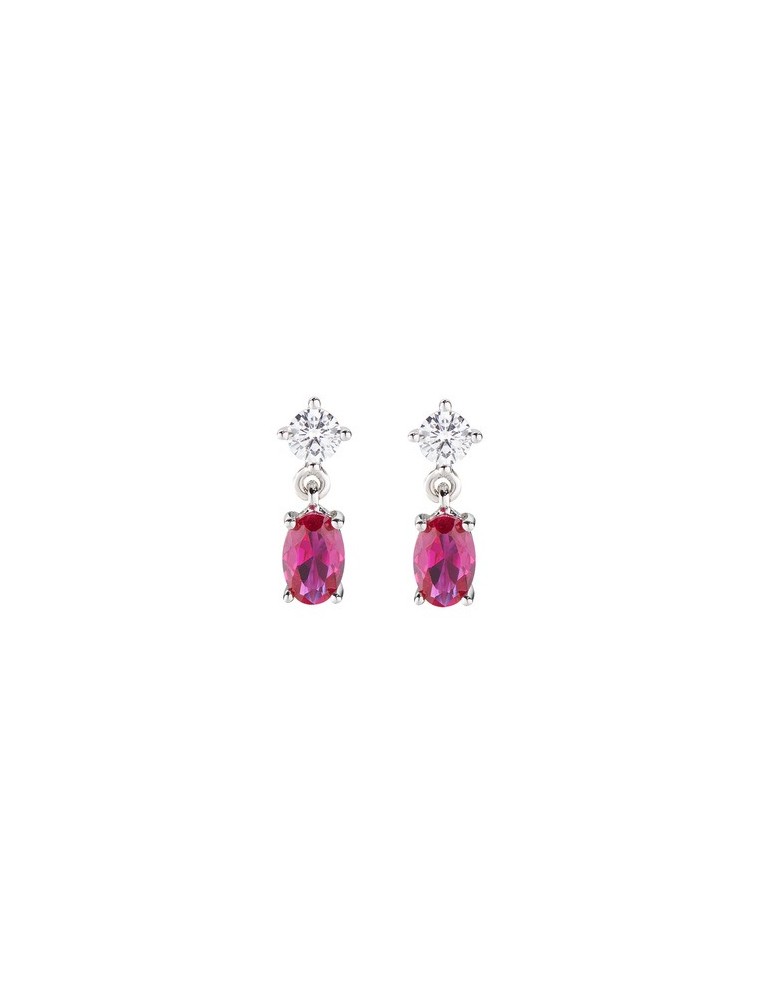 Amen | Princess | Orecchini in argento 925‰ con zircone rosso | EOVBR