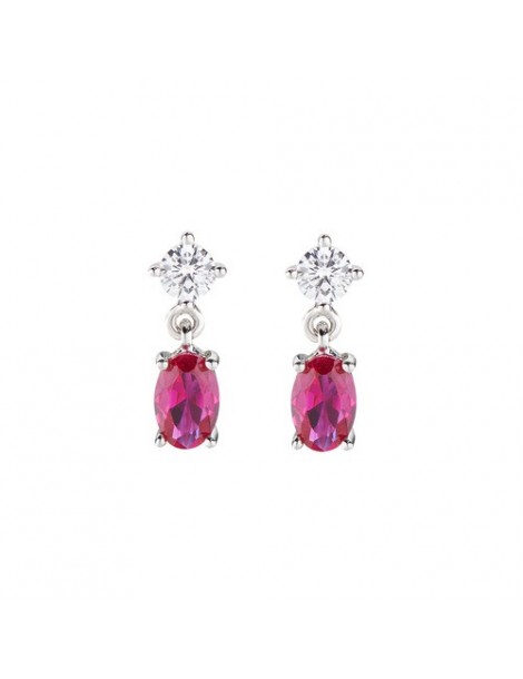 Amen | Princess | Orecchini in argento 925‰ con zircone rosso | EOVBR