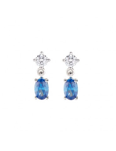 Amen | Princess | Orecchini in argento 925‰ con zircone blu | EOVBBL