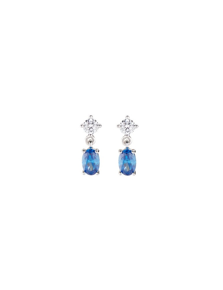 Amen | Princess | Orecchini in argento 925‰ con zircone blu | EOVBBL