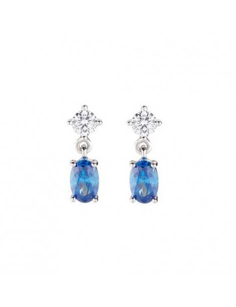 Amen | Princess | Orecchini in argento 925‰ con zircone blu | EOVBBL