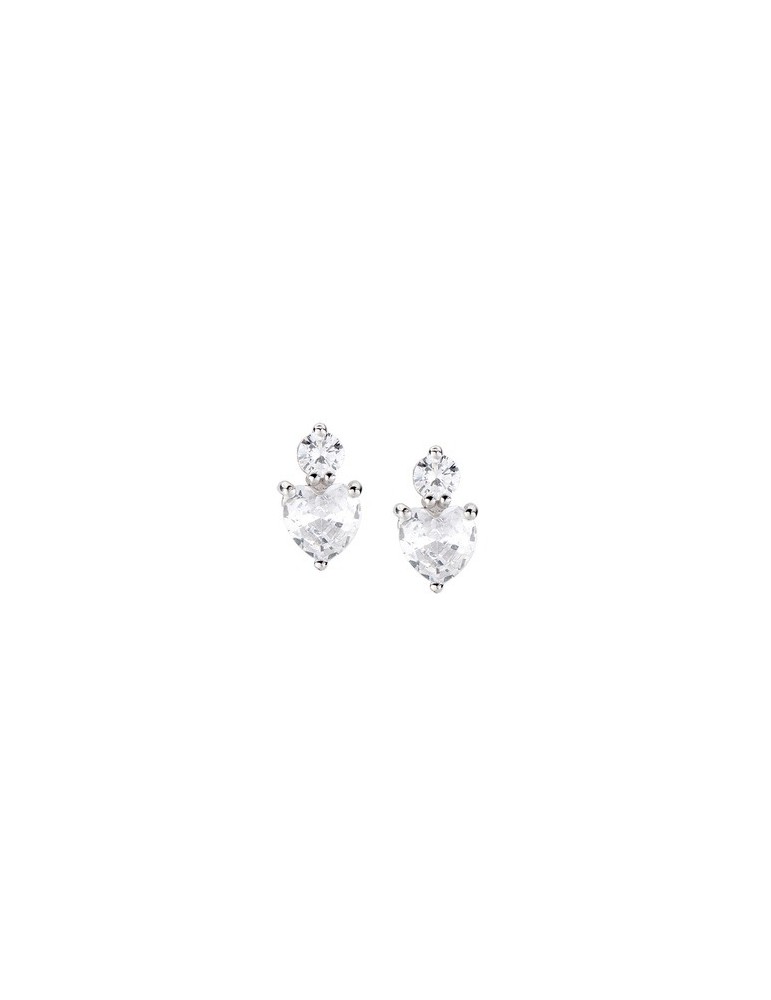 Amen | Diamond | Orecchini in argento 925‰ con cuore in zircone bianco | E2HBBZ