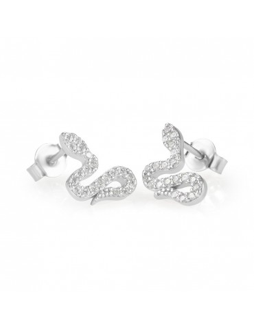 Stroili | Silver Moments | Orecchini serpente in argento 925‰ con zirconi bianchi | 1686514