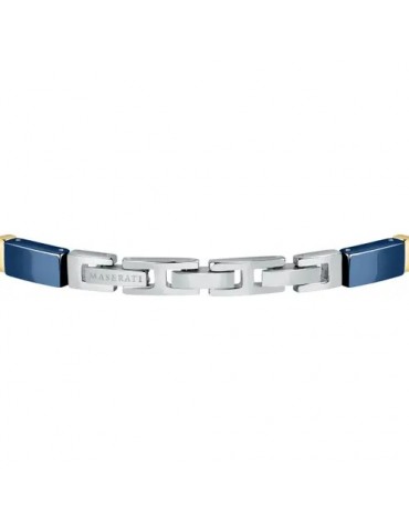 Maserati | Jewels | Bracciale in acciaio PVD dorato con ceramica blu | JM221ATZ02