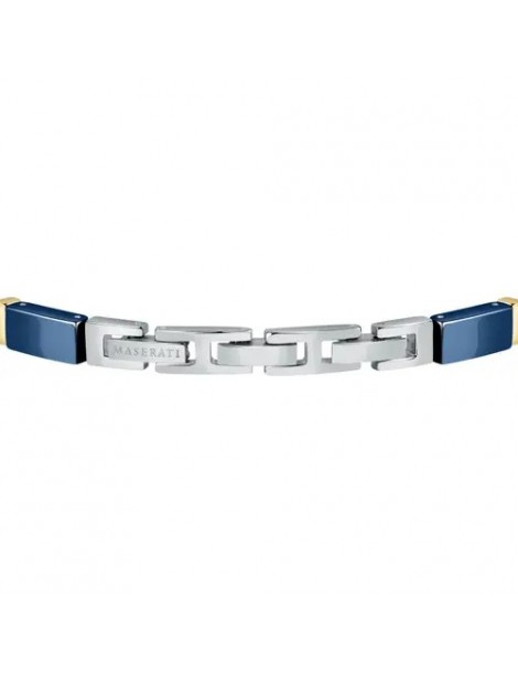 Maserati | Jewels | Bracciale in acciaio PVD dorato con ceramica blu | JM221ATZ02