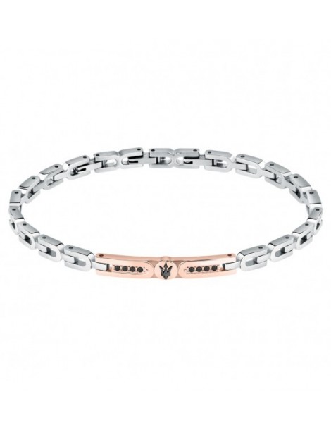 Maserati | Jewels | Bracciale in acciaio PVD rosa con cristalli neri | JM423AVD26