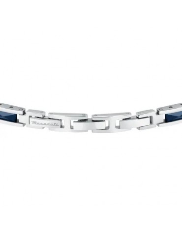 Maserati | Ceramic | Bracciale in acciaio con inserti e ceramica blu | JM423ATZ31