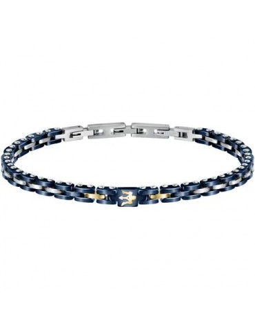 Maserati | Jewels | Bracciale in acciaio PVD dorato con ceramica blu | JM420ATI01