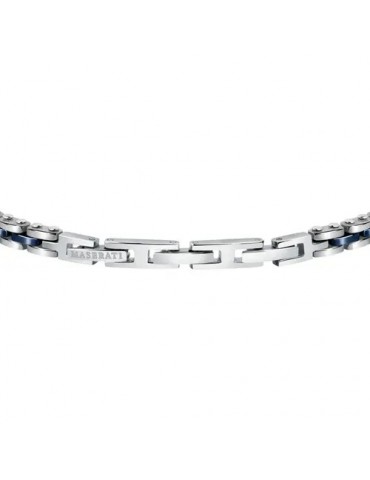 Maserati | Jewels | Bracciale in acciaio PVD dorato con ceramica blu | JM420ATI01