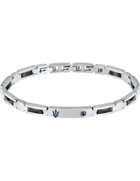 Maserati | Ceramic | Bracciale in acciaio con ceramica blu | JM423ATZ28