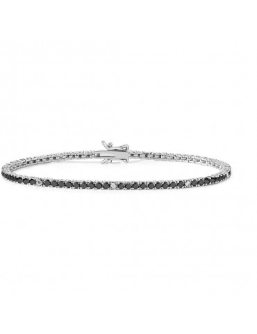 Comete gioielli | Farfalle | Bracciale tennis In Argento 925% con zirconi neri e zirconi bianchi | BRA 176 M17