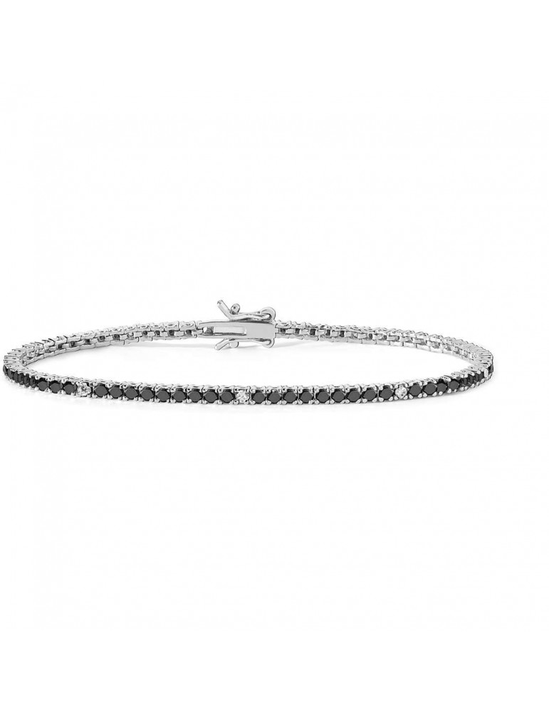 Comete gioielli | Farfalle | Bracciale tennis In Argento 925% con zirconi neri e zirconi bianchi | BRA 176 M17