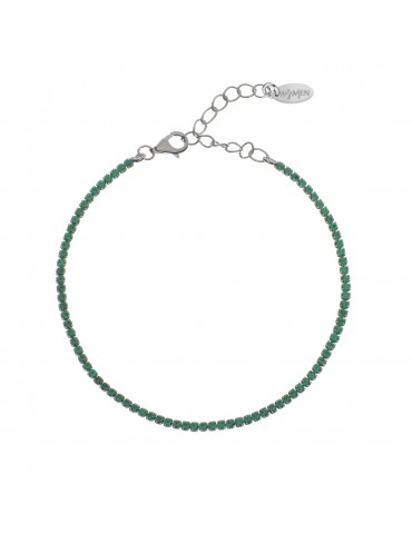 Amen | Tennis Mania | Bracciale tennis in argento 925‰ con zirconi verdi | BT1BVE17