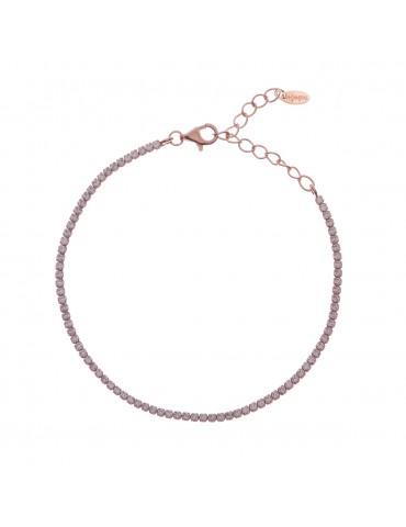 Amen | Tennis Mania | Bracciale tennis in argento 925‰ rosato con zirconi bianchi | BT1RB17