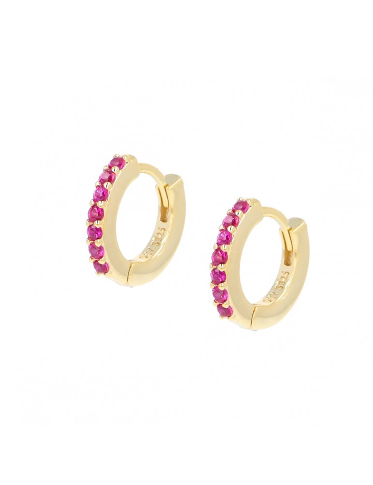 Amen | Tennis Mania | Orecchini in argento 925‰ dorato con zirconi fucsia | ET1GR