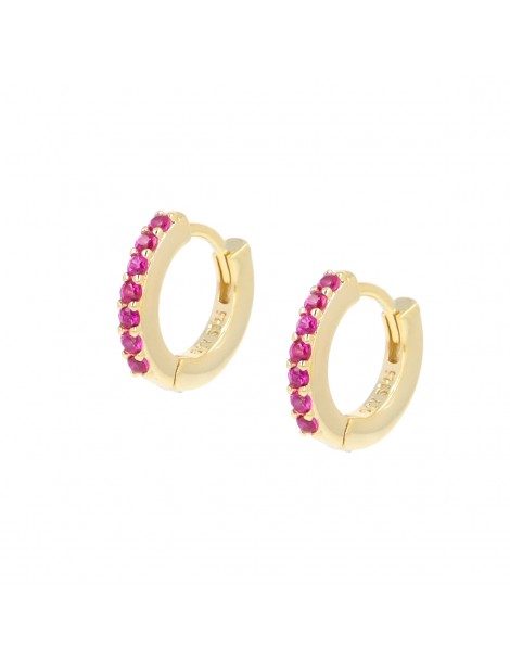 Amen | Tennis Mania | Orecchini in argento 925‰ dorato con zirconi fucsia | ET1GR