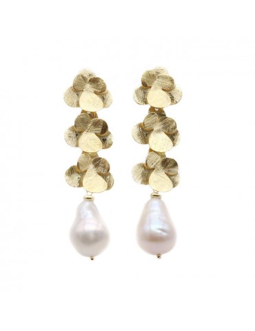 Koliè 925 | Arjess | Orecchini in argento 925‰ dorato con perle coltivate | OR ARJESS 03