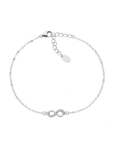 Amen | Diamond | Bracciale tennis in argento 925‰ con infinito e zirconi bianchi | BRIBBZ3