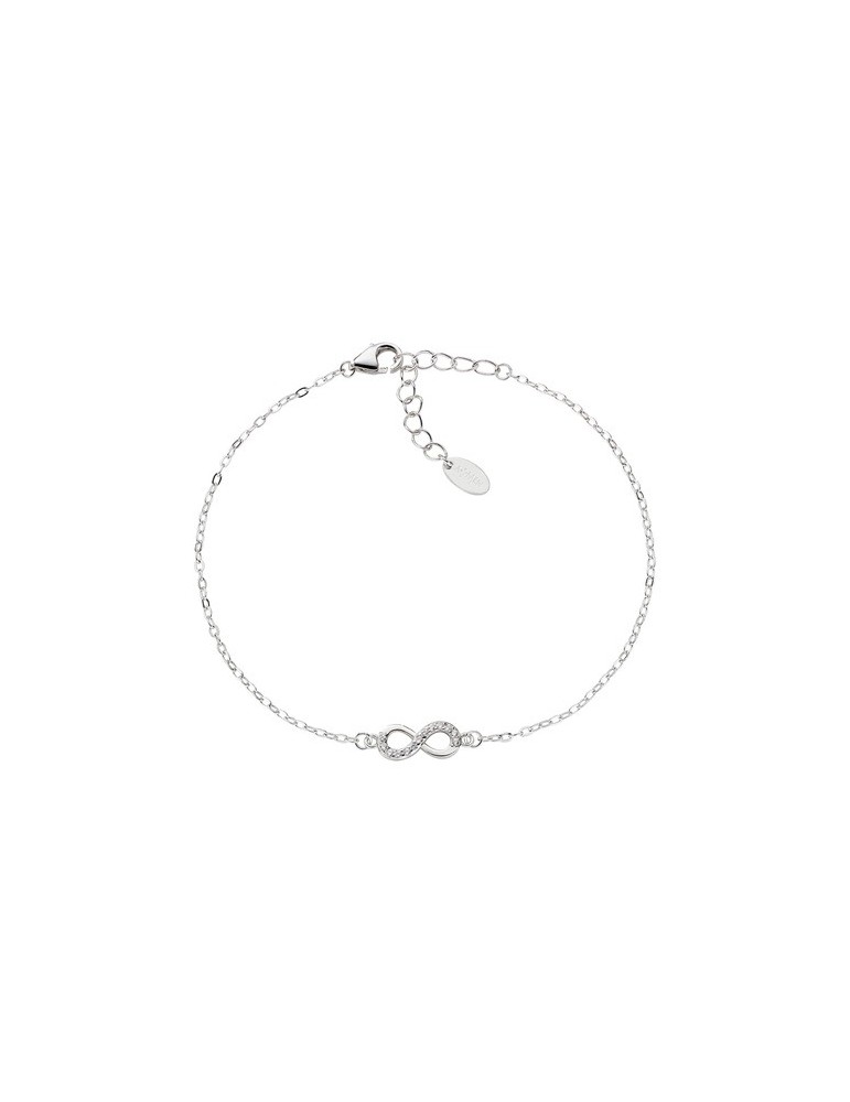 Amen | Diamond | Bracciale tennis in argento 925‰ con infinito e zirconi bianchi | BRIBBZ3