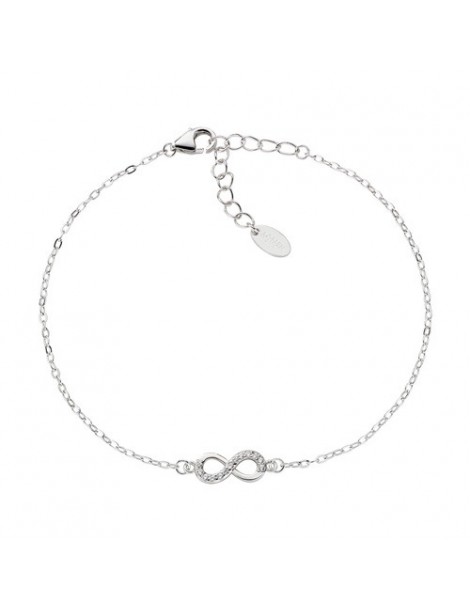 Amen | Diamond | Bracciale tennis in argento 925‰ con infinito e zirconi bianchi | BRIBBZ3