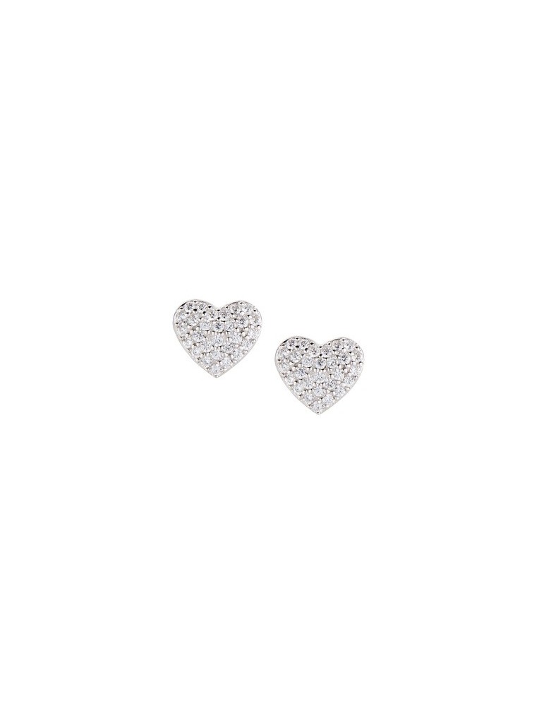 Amen | Diamond | Orecchini in argento 925‰ con cuore e zirconi bianchi | ECUBBZ3