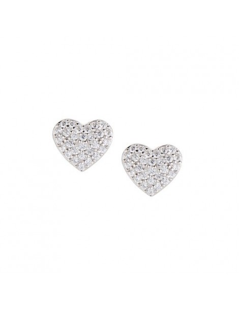 Amen | Diamond | Orecchini in argento 925‰ con cuore e zirconi bianchi | ECUBBZ3