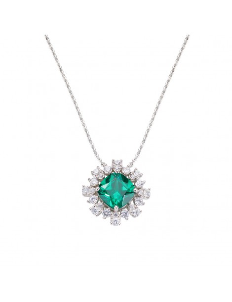 Amen | Stardust | Collana in argento 925‰ con zircone verde e zirconi bianchi | NQUBVBZ