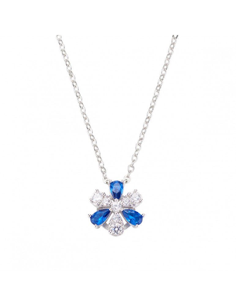 Amen | Stardust | Collana in argento 925‰ con zirconi blu e zirconi bianchi | NMABBLBZ3